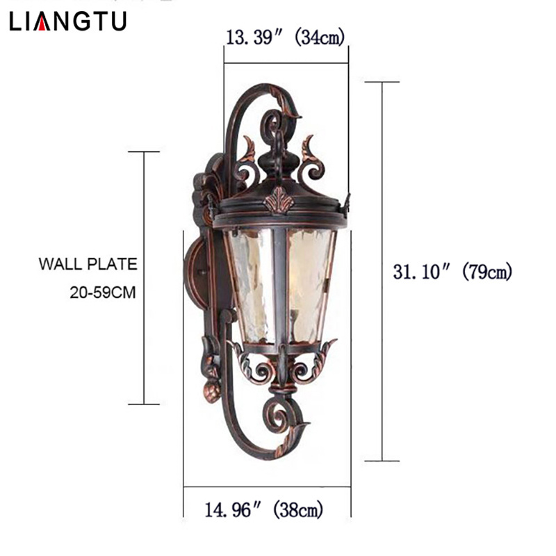 High quality European style outdoor wall lamp porch decorative  led wall light