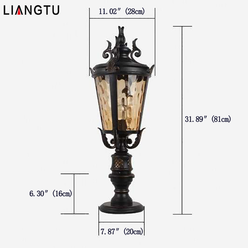 European Pillar Lights Outdoor Post Light Pier Mount Fixture For Exterior House Porch Patio Deck Garage Yard Garden