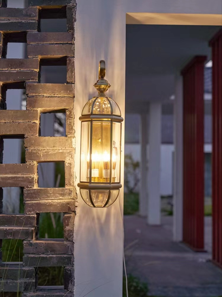 All copper Outdoor Wall Sconce Outside Wall Mount Light Fixtures IP65 laterne  outdoor lights