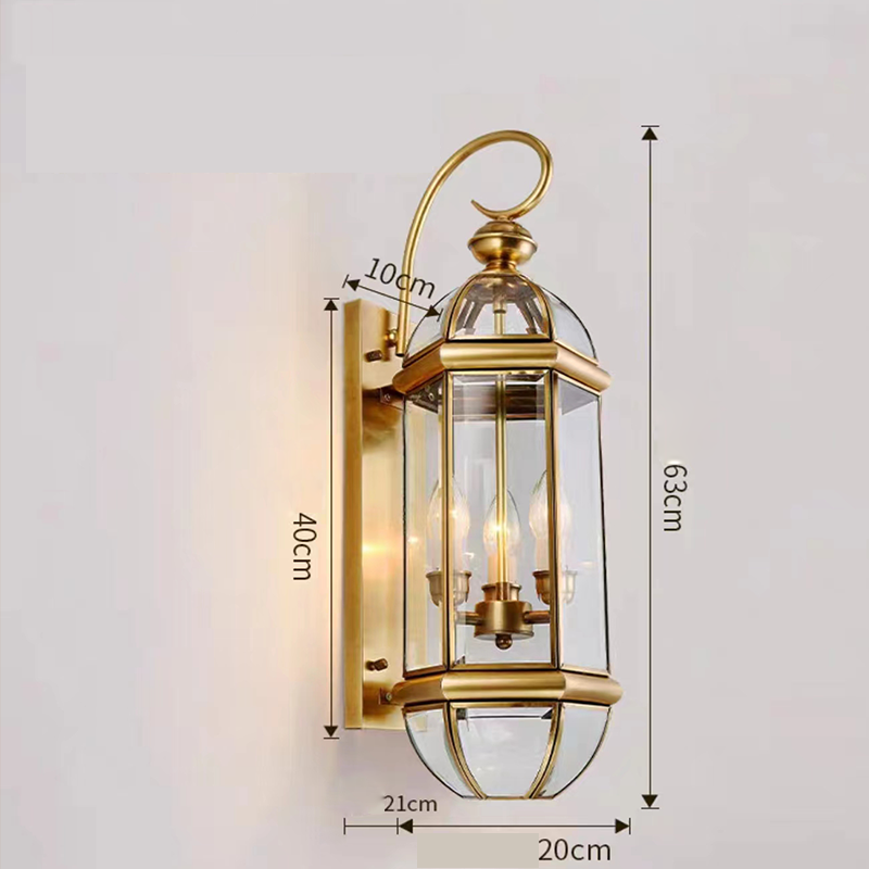 All copper Outdoor Wall Sconce Outside Wall Mount Light Fixtures IP65 laterne  outdoor lights