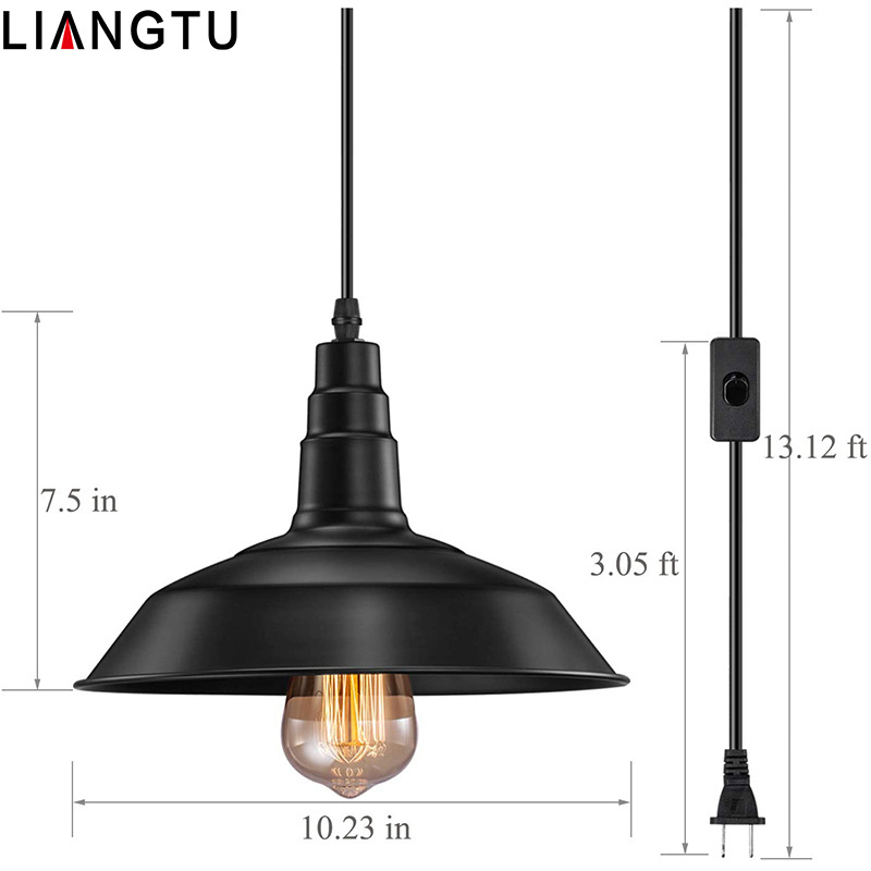 2023 Newest Pendant Light E26 E27 Chandeliers Industrial Hanging Lights With Plug In Cord Fixture