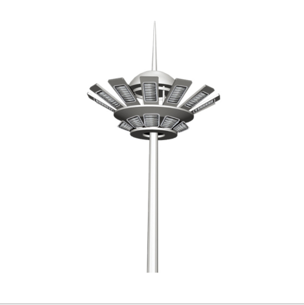 Metal pole high mast lighting poles 12m 200W floodlight high pole road square playground LED lamp