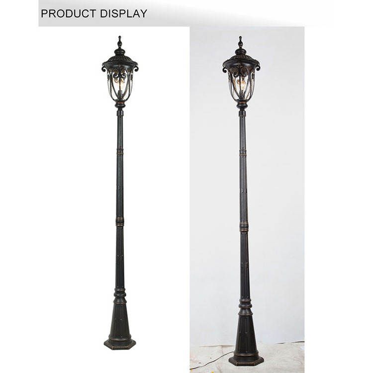  Outdoor waterproof cast aluminum Light Pole  decorative lamp garden light pole E 27 LED garden landscape light