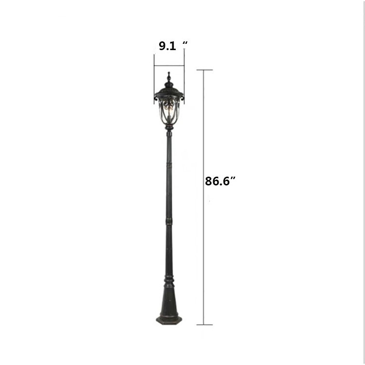  Outdoor waterproof cast aluminum Light Pole  decorative lamp garden light pole E 27 LED garden landscape light