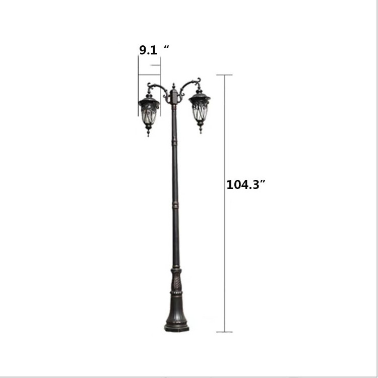  Outdoor waterproof cast aluminum Light Pole  decorative lamp garden light pole E 27 LED garden landscape light