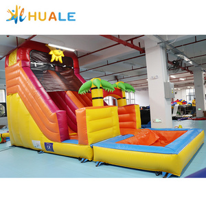 Popular Customized Inflatable Castle Bouncy Revolving Rainbow Water Jumping Obstacle Course Party Playground Decorative Balloon