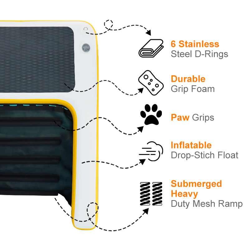 Inflatable Float Floating Water Ramp Ladder Boats Docks Dog Steps