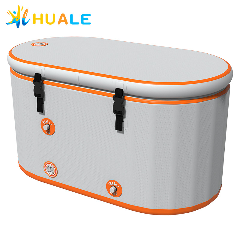 New Portable Bathtub For Adults General Bath Barrel Ice Bath Sitting Bucket Round Bath Tub Water Chiller Icebath