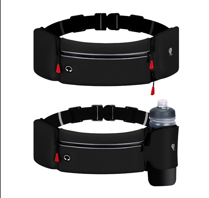 HUALIAN New Wholesale Marathon Fanny Pack Sport Running Belt Waist Bag with Water Bottle Holder dog treat