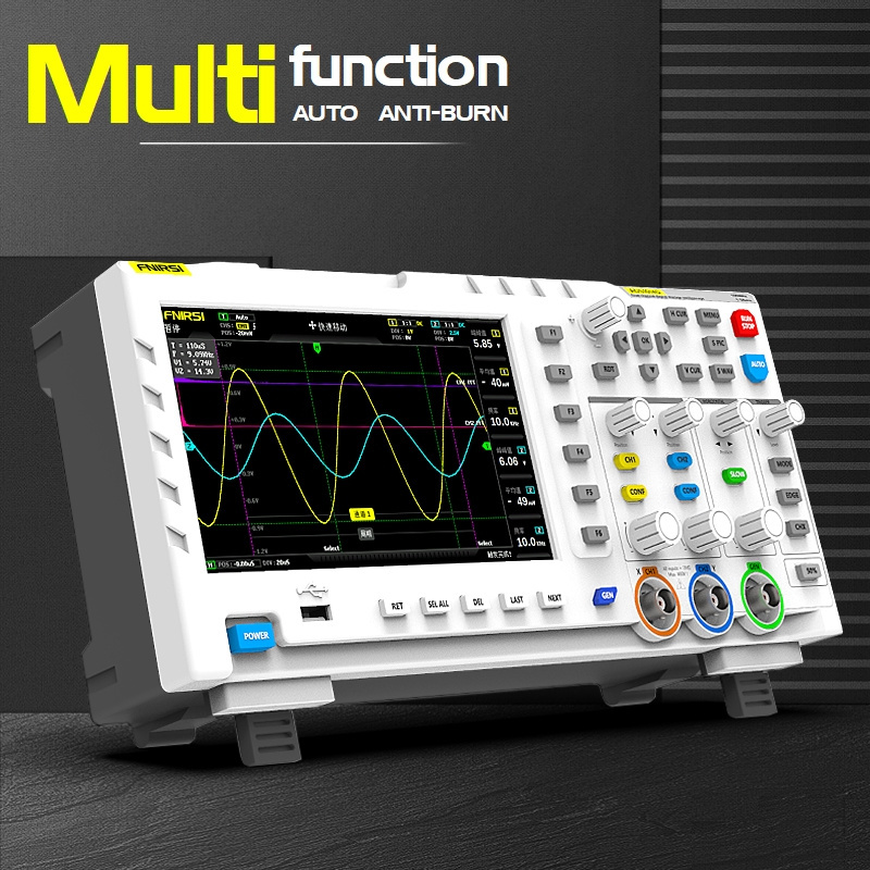 Portable Digital Storage FNIRSI-1014D Oscilloscope 2 in 1 Dual Channel Ana-log Bandwidth 1GSa/s Sampling Rate