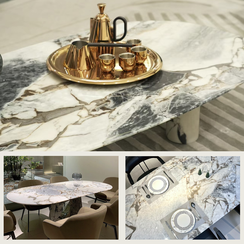 Natural Marble Counter Tops Kitchen Room Furniture Round White Marble Slab Marble Table Top