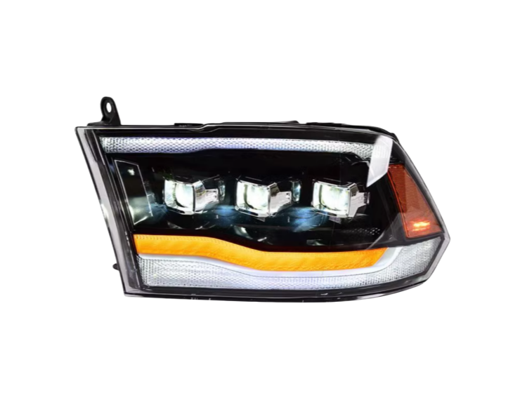 Upgrade full LED 3 lens headlamp headlight with dynamic turn signal for Dodge Ram 1500 2500 3500 head lamp head light 2009-2021