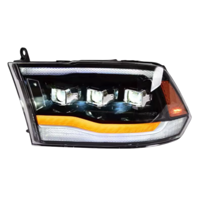 Upgrade full LED 3 lens headlamp headlight with dynamic turn signal for Dodge Ram 1500 2500 3500 head lamp head light 2009-2021