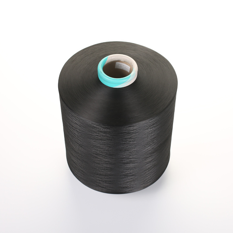 Low Price 100/36/1 Colored Dope Dyed  black virgin Polyester filament Yarn  for knitting and weaving