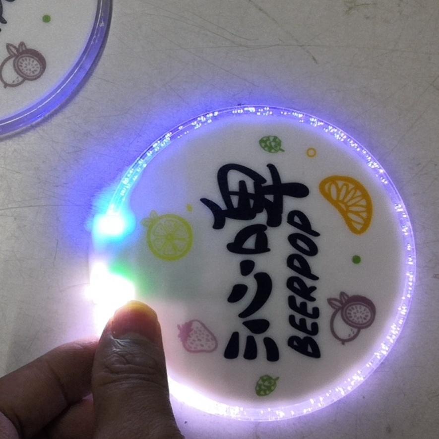 factory customized led coaster lights for bottle