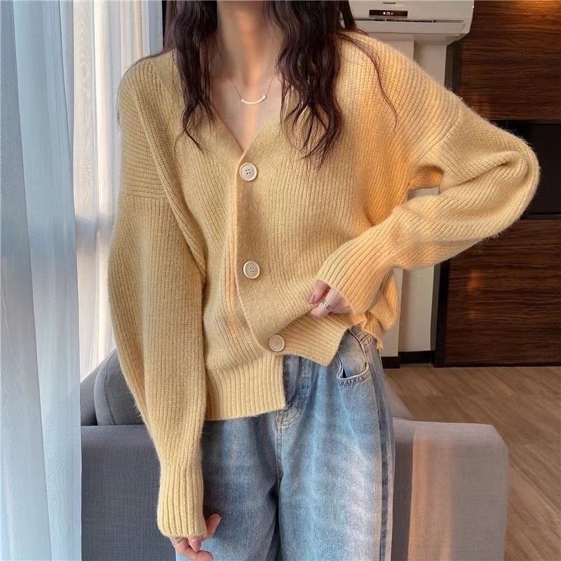 Good selling Winter men cardigan  autumn winter loose v neck single button cardigan women sweater