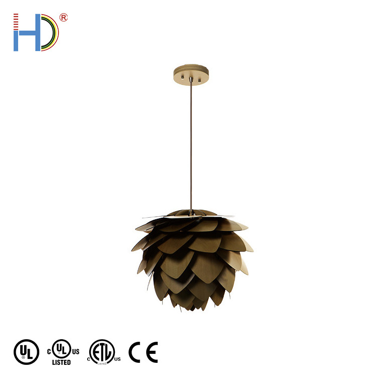 designer lamp Hotel Living Room Contemporary Wood Leaf Shade E27 Socket Led Lamp Modern Ceiling  Chandelier Pendant Light side lamps for home deco