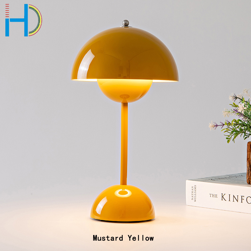 touch mushroom cordless nordic rechargeable bed side hotel living room decoration table lamp