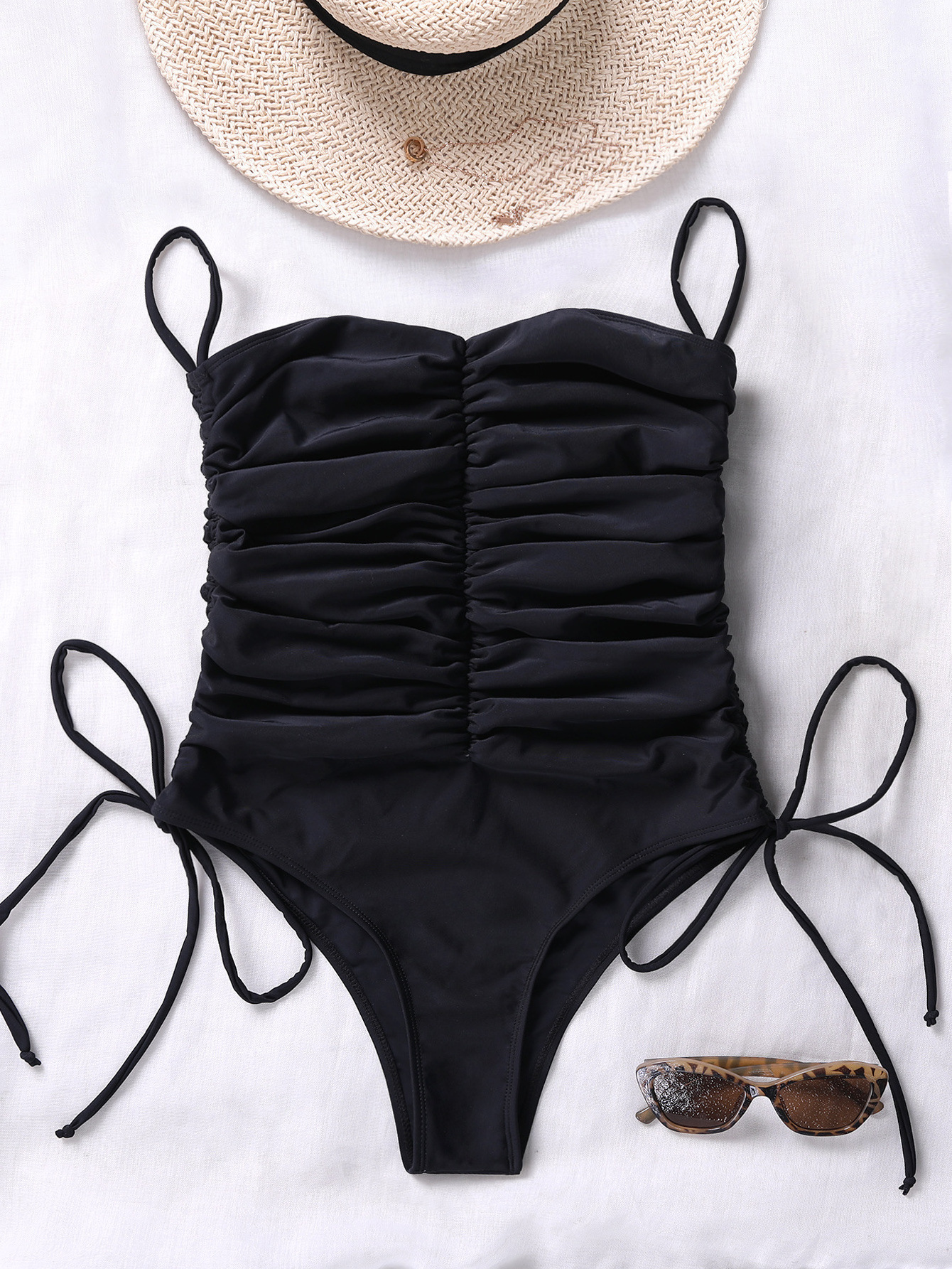 Hot Selling Wholesale Bodysuit Plus Size Swimwear Beachwear Bikini Set Bathing Suits One Piece Drawstring Swimsuit