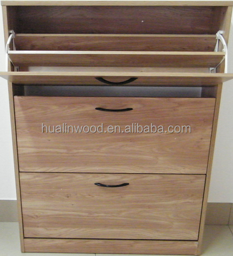 Hualin encoder switch clean shoe rack shoe cabinet with 3 drawer or door