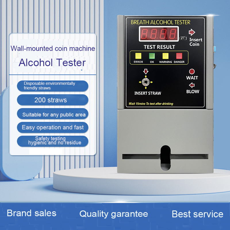 GREENWON Coin Operated Breathalyzer AT-819 Electrochemical Breath Alcohol Tester Wall-mounted Vending Machine for Public