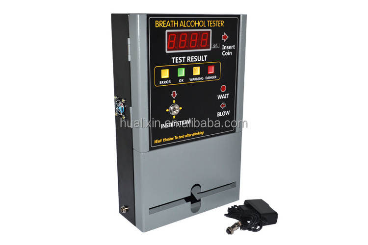 Coin Operated Fuel Cell Sensor Breathalyzer/ Digital Breath Alcohol Tester/Breathalyser Vending Machine for Measure BAC,