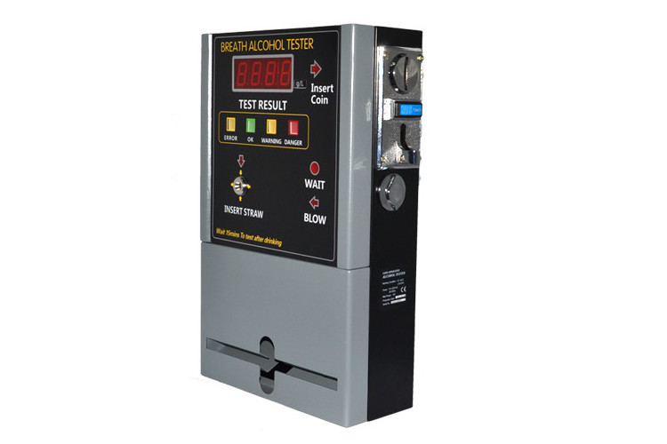 Coin Operated Fuel Cell Sensor Breathalyzer/ Digital Breath Alcohol Tester/Breathalyser Vending Machine for Measure BAC,