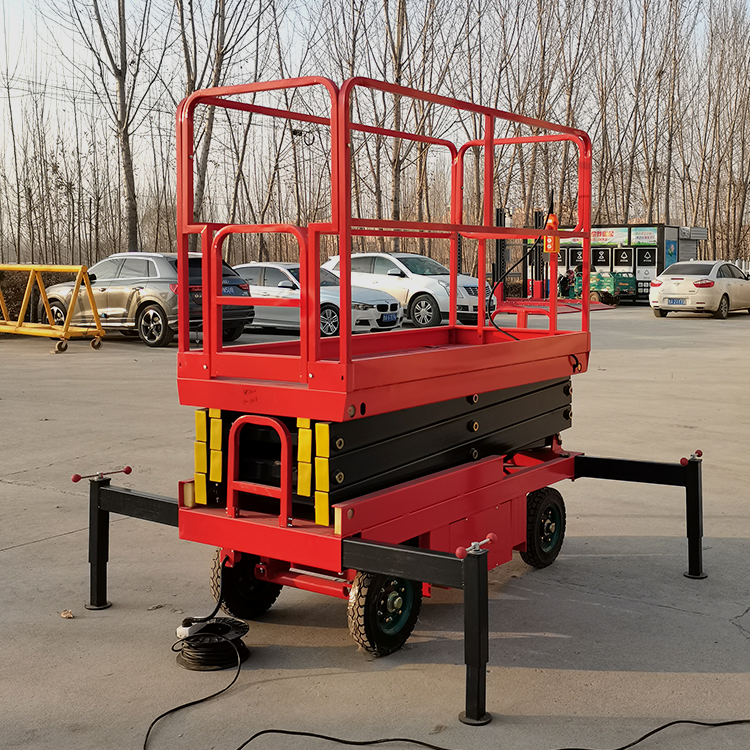 Mobile 4-14m500kg hydraulic shear lift scaffold electric lifting platform vertical platform