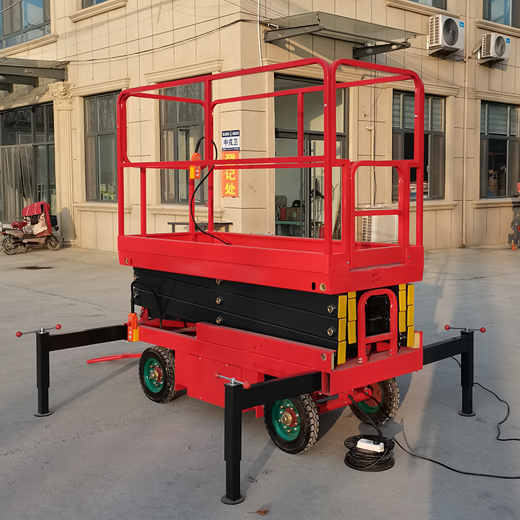 Mobile 4-14m500kg hydraulic shear lift scaffold electric lifting platform vertical platform