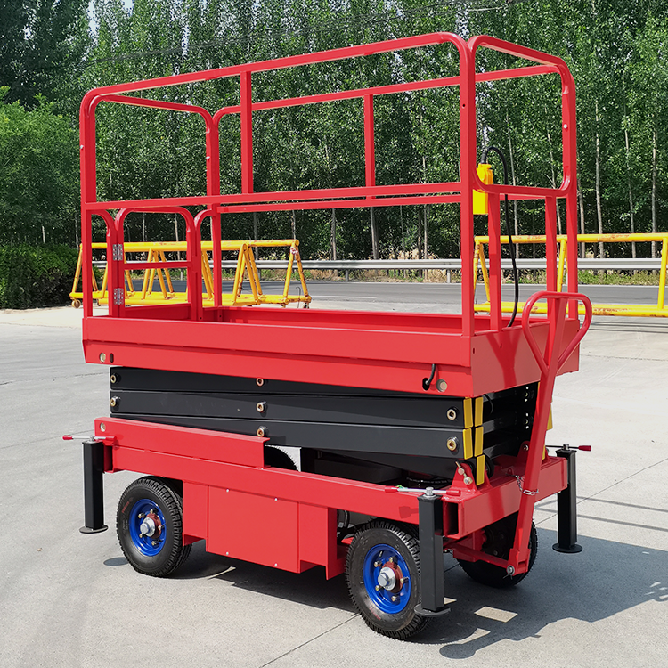 Mobile 4-14m500kg hydraulic shear lift scaffold electric lifting platform vertical platform