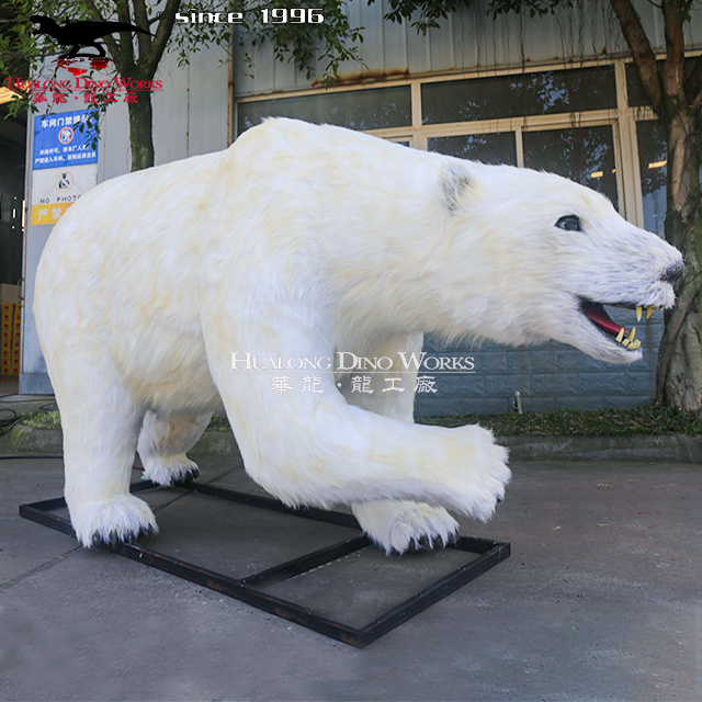 Animal Zoo Exhibition Vivid Animal Statue Animatronic Polar Bear Model