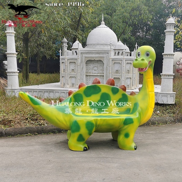 Playground Outdoor Equipment FRP Cartoon Dinosaur Chair