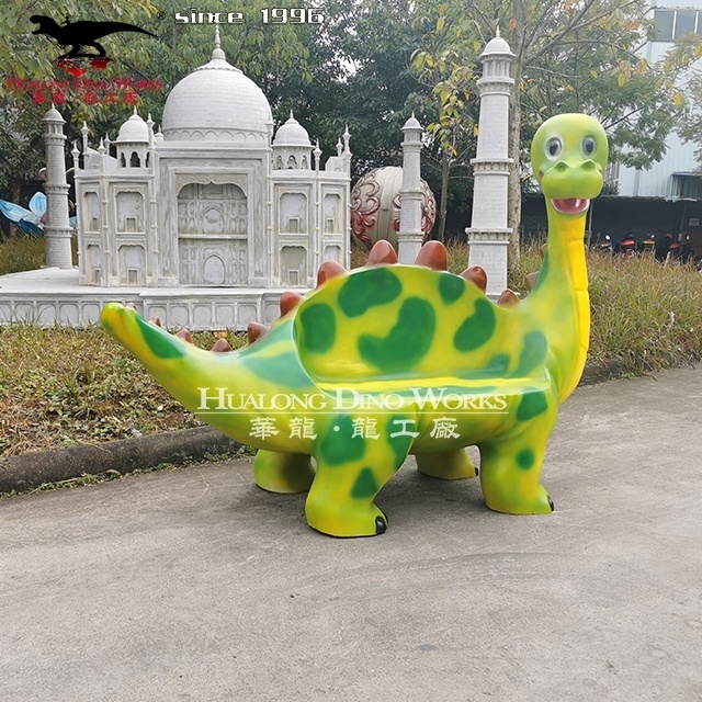 Playground Outdoor Equipment FRP Cartoon Dinosaur Chair