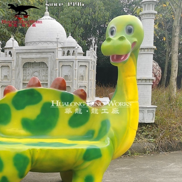 Playground Outdoor Equipment FRP Cartoon Dinosaur Chair