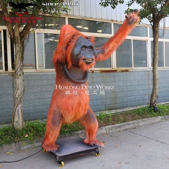 Amusement Park Equipment Artificial Robotic Animal Sumatra Gorilla