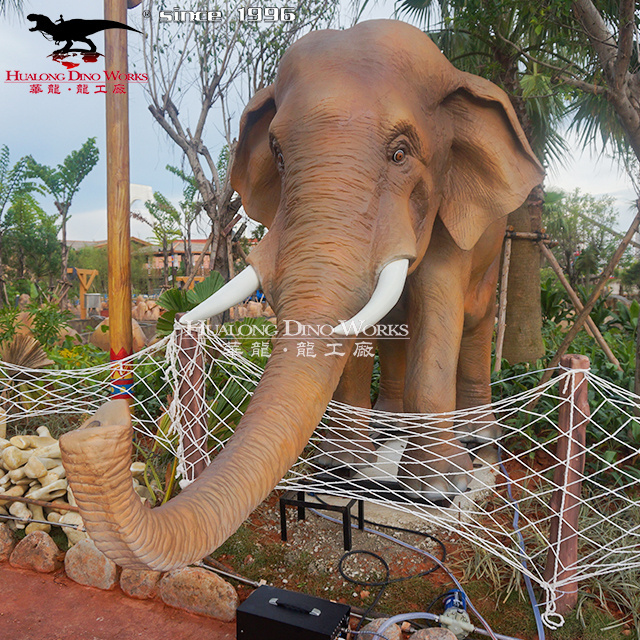 Theme Park Animatronic Animal Model Artificial Elephant Sculpture