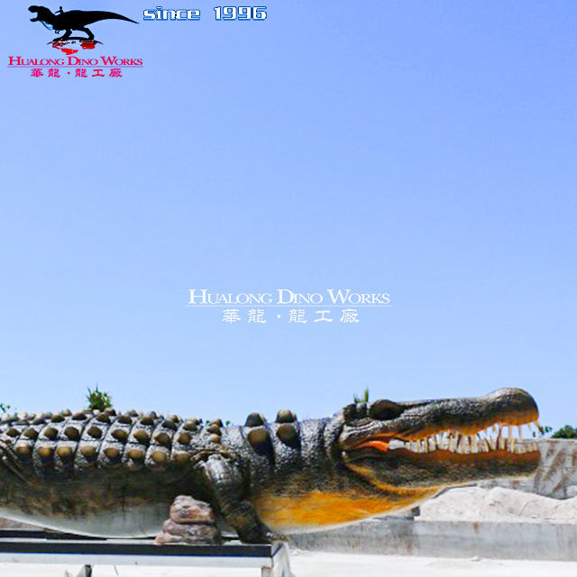 Theme Park Decorative Realistic Animal Model Animatronic Crocodile for Sale