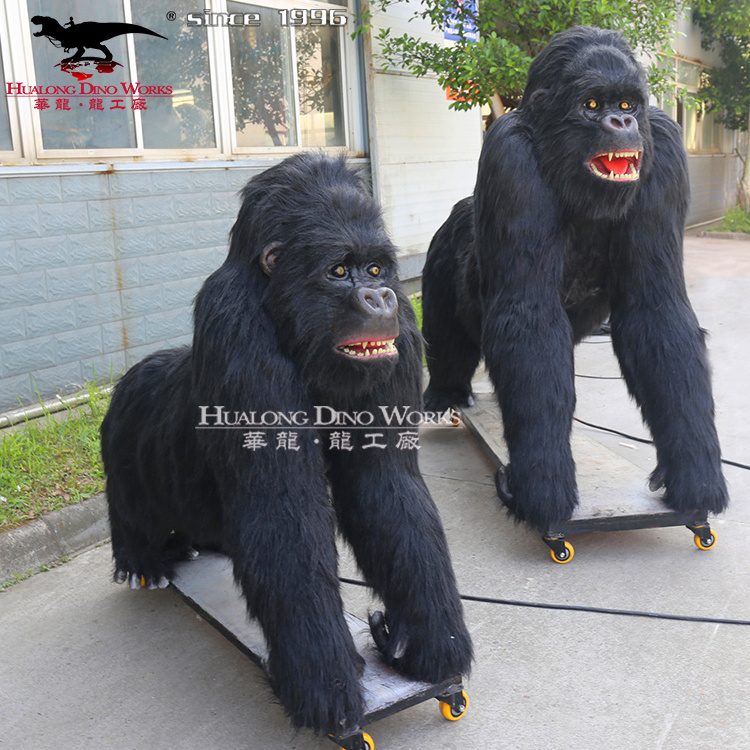 Amusement Park Life Size Animatronic gorilla Sculpture For Sale