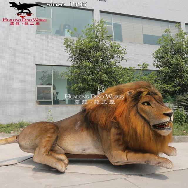 Amusement Park Life Size Animatronic Animals Lion Model