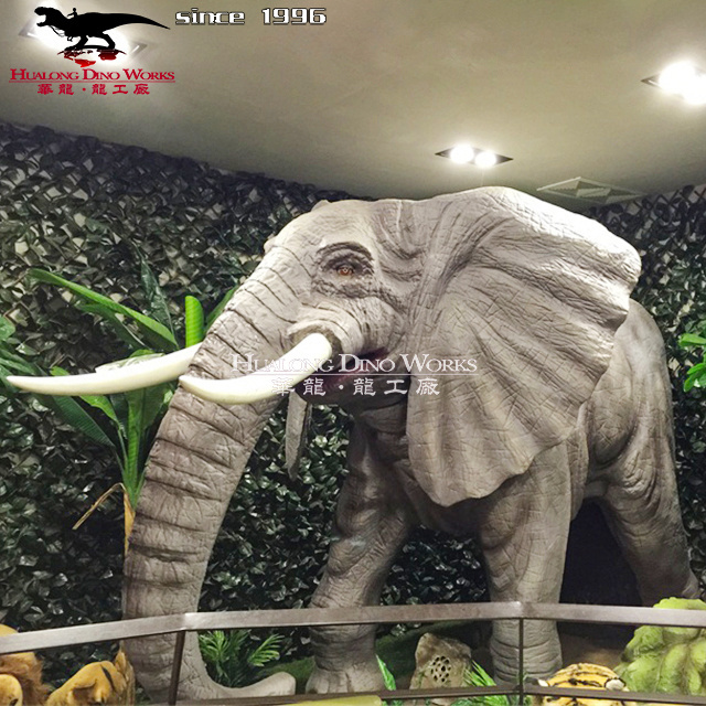 Theme Park Animatronic Animal Model Artificial Elephant Sculpture