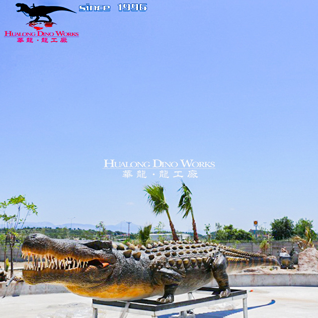 Theme Park Decorative Realistic Animal Model Animatronic Crocodile for Sale