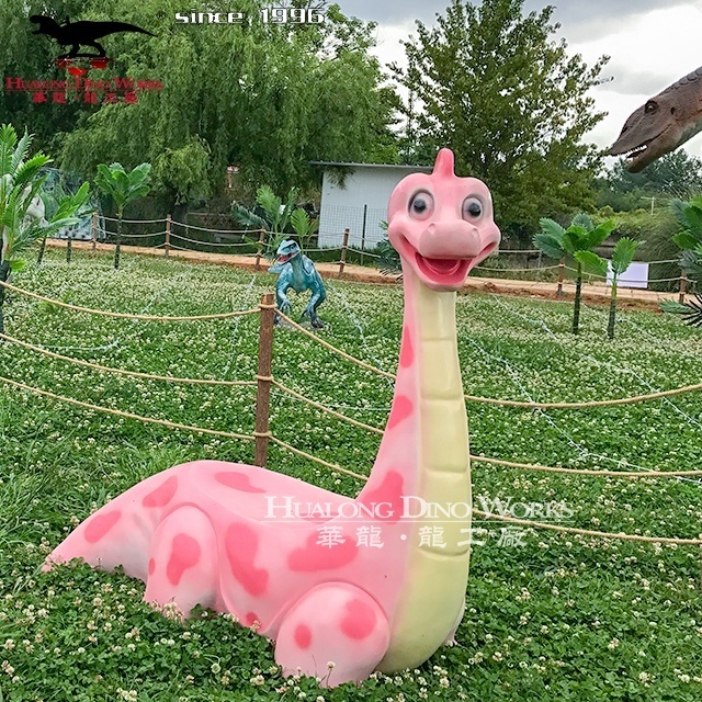 outdoor fiberglass bench and chair in dinosaur shape of character statue