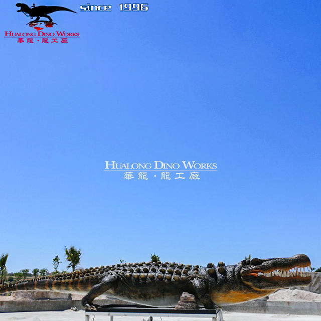 Animal Models Realistic Animatronic Crocodile for Zoo Decoration