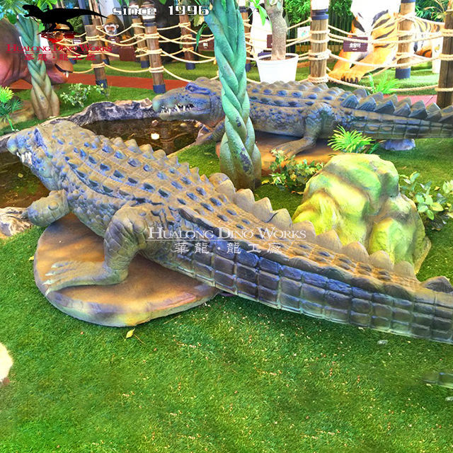 Animal Models Realistic Animatronic Crocodile for Zoo Decoration