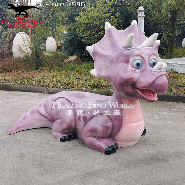 customized factory made fiberglass life size dinosaur bench model