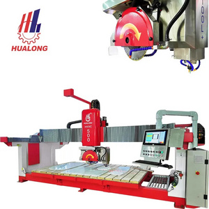 Hualong Machinery Cnc Router Marble 5 Axis Cnc Bridge Saw Stone Cutting Machine 5axis Marble Cutter Machine Price