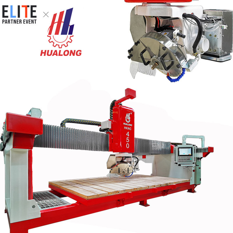 Hualong Italy ESA system 5 Axis Bridge Saw CNC granite cutting machine marble cutting machine