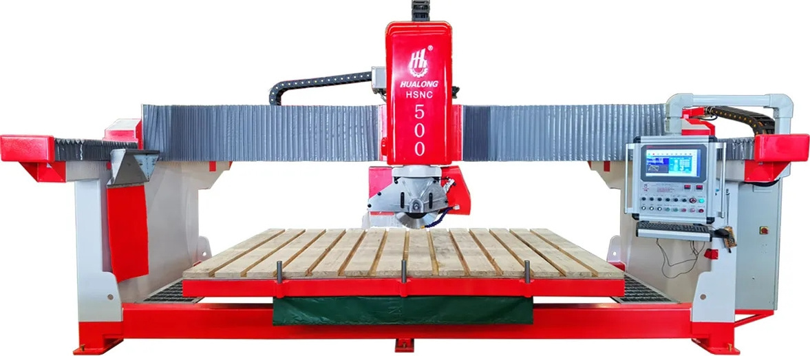 HUALONG machinery HSNC-500 High Speed 3 axis marble CNC bridge saw Stone Cutting Machine granite countertop cutting machine