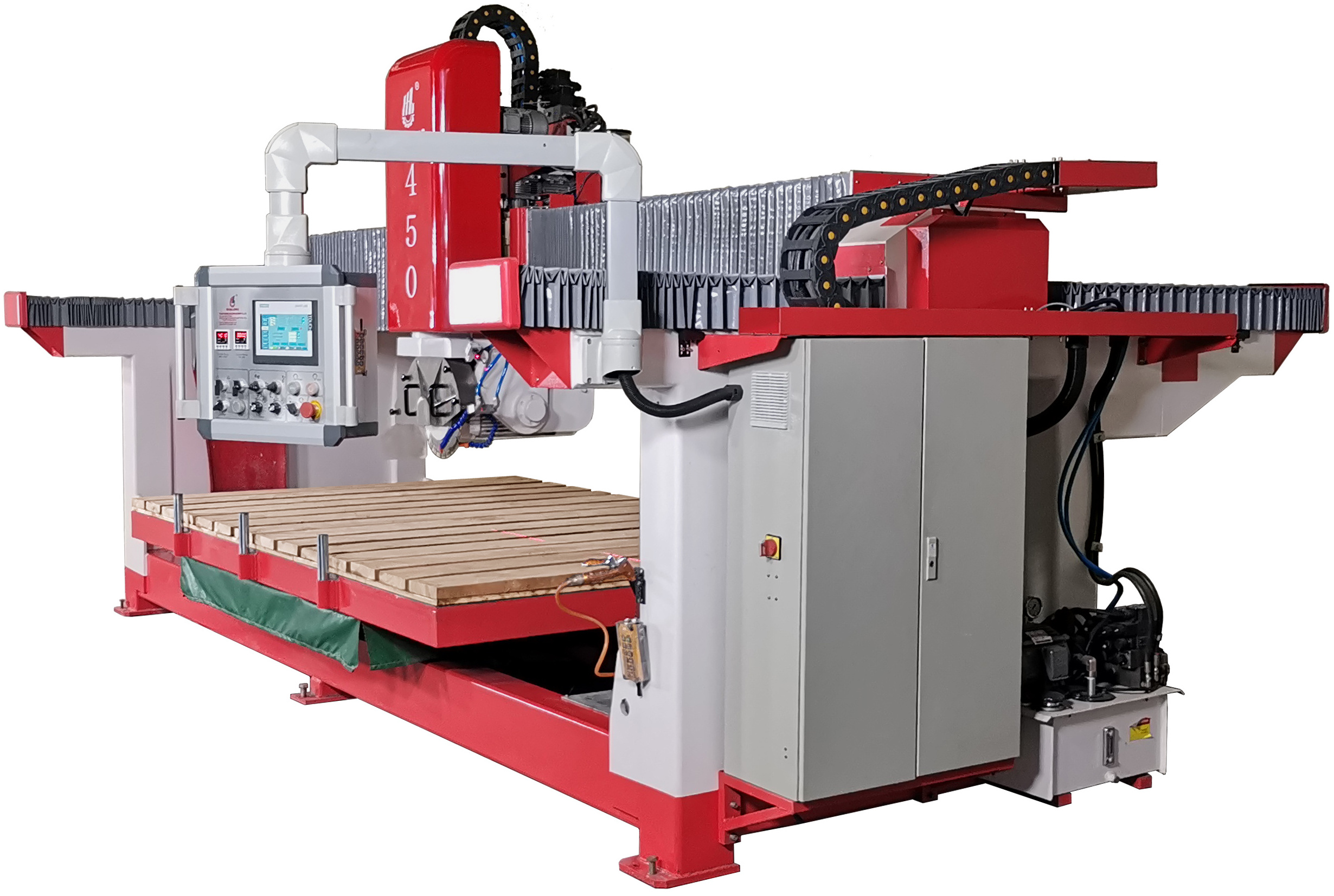 Hualong CE Machinery HLSQ-450 High Speed monoblock cnc granite marble slab tile cutter bridge saw Stone Cutting Machine