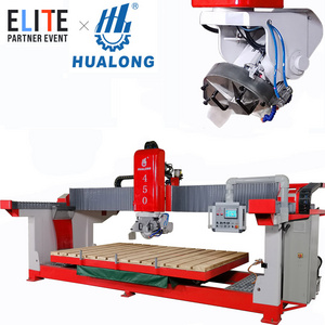 Hualong CE Machinery HLSQ-450 High Speed monoblock cnc granite marble slab tile cutter bridge saw Stone Cutting Machine